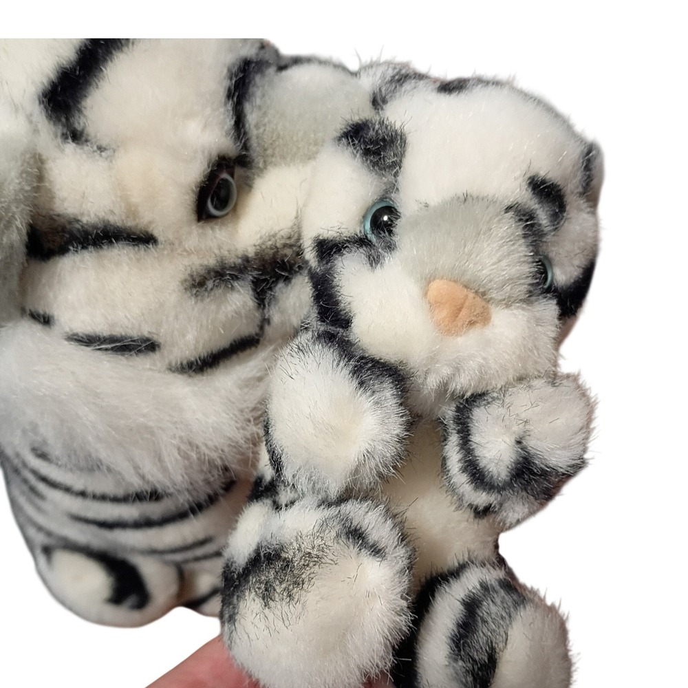 RARE A&A Soft N' Cuddly White Tiger 12" Mother and Cub Plushie NWT w/Gift Tag‎ - Picture 5 of 10